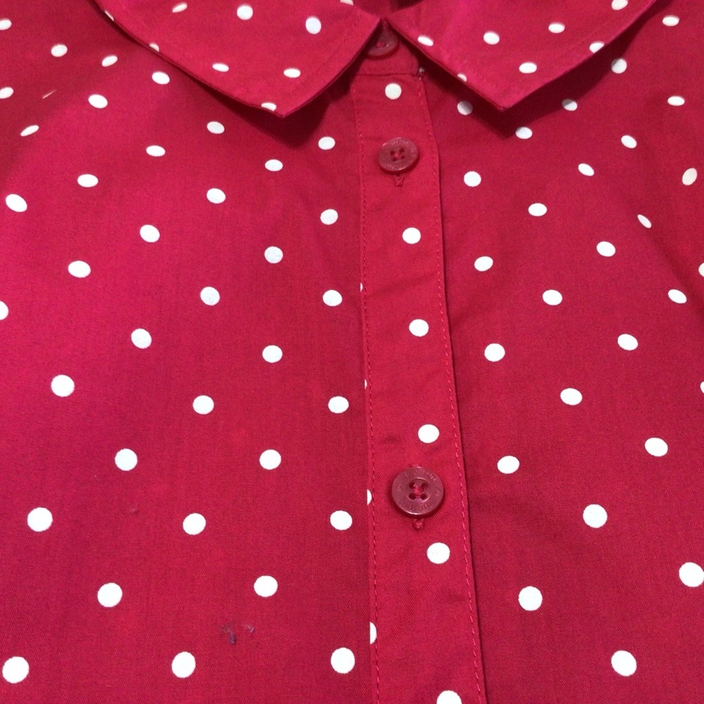 Woman Within Red Sleeveless Polka Dot Tunic 5X - Picture 4 of 10